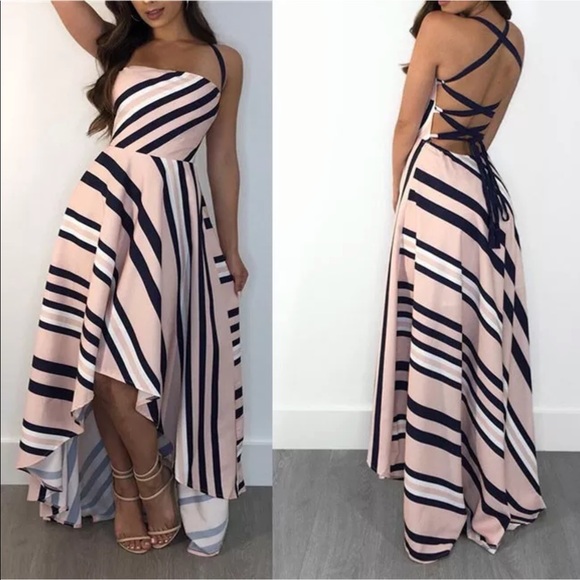 Dresses & Skirts - Stripe High Low Dress